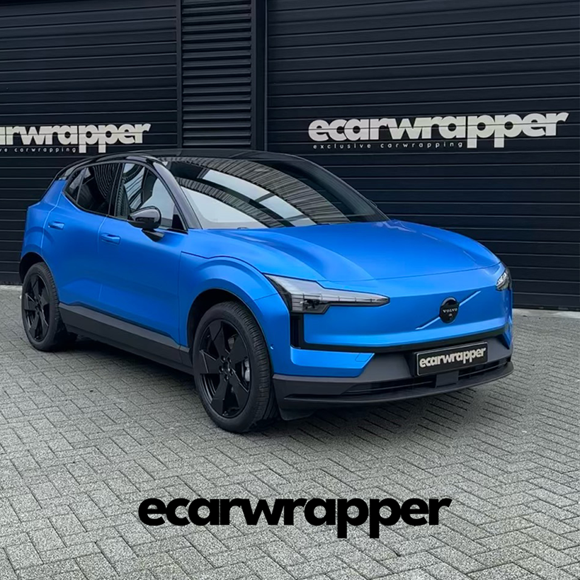 volvo ex30 carwrap 3m satin blue perfect blue